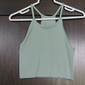 Love Tree Sage Green Ribbed Crop Top
